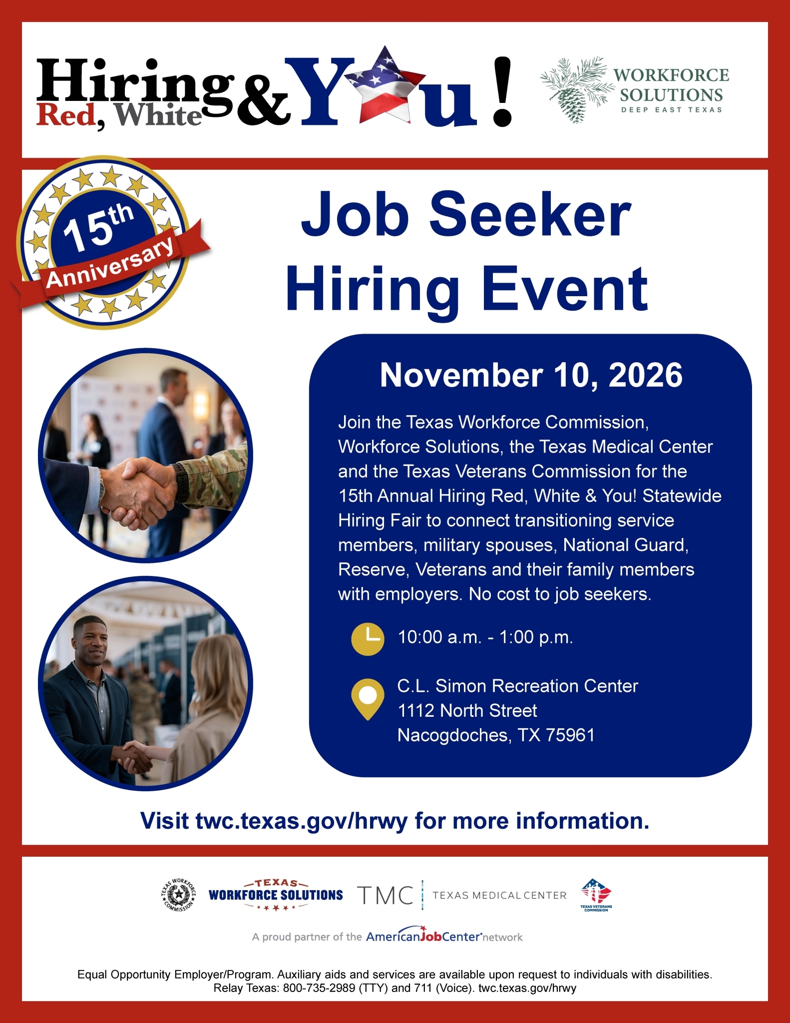 2026 HRWY East Job Seeker Flyer Page 1